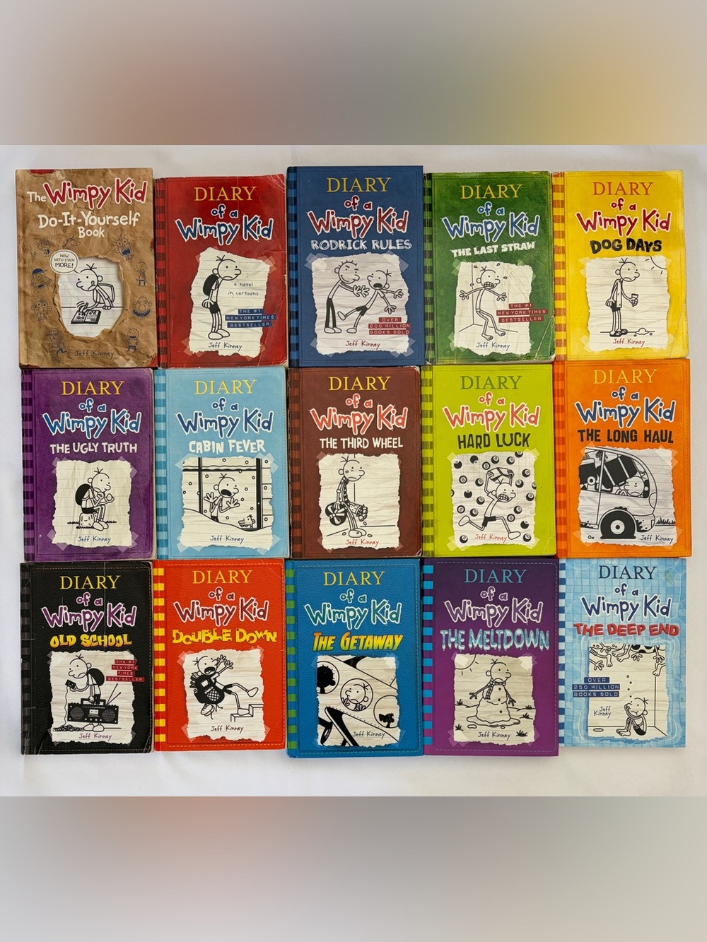 Lot of 15 Diary of a Wimpy Kid Book Set Jeff Kinney